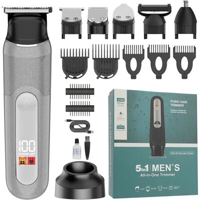INF 5-in-1 Wiederaufladbares Haarschneider-Pflegeset mit LED-Anzeige & Wasserdichtem Design Silber INF 5-in-1 Wiederaufladbares Haarschneider-Pflegeset mit LED-Anzeige & Wasserdichtem Design Silber