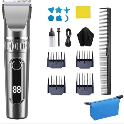INF Elektrischer Haarschneider Set Grau Standard - Kabellos, Wiederaufladbar und Waschbare Klinge Haartrimmer INF Elektrischer Haarschneider Set Grau Standard - Kabellos, Wiederaufladbar und Waschbare Klinge Haartrimmer