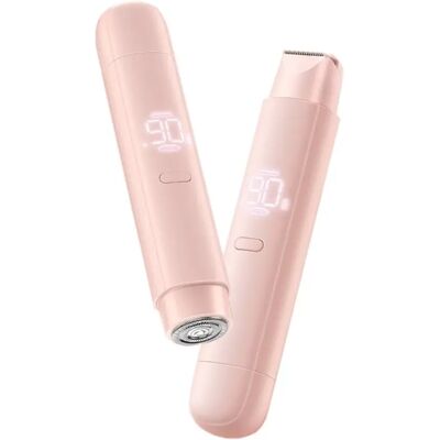 INF Elektrischer Doppelkopf Nass- und Trocken-Rasierer mit LED-Anzeige, IPX6 wasserdicht, USB-C, verstellbar 0.3~6mm Rosa INF Elektrischer Doppelkopf Nass- und Trocken-Rasierer mit LED-Anzeige, IPX6 wasserdicht, USB-C, verstellbar 0.3~6mm Rosa