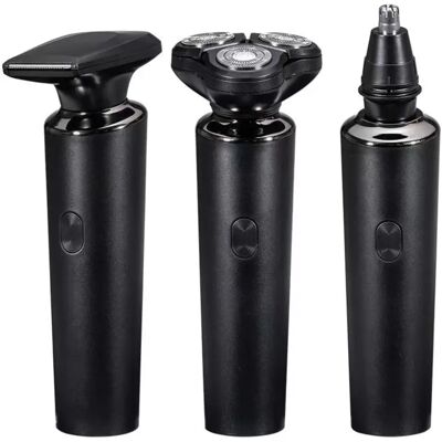 INF 3-in-1 Elektrischer Rasierer - Dual-Ring 8D 360° Rotation, IPX7 Wasserdicht, 600mAh Akku, 60min Laufzeit, Nasen- & INF 3-in-1 Elektrischer Rasierer - Dual-Ring 8D 360° Rotation, IPX7 Wasserdicht, 600mAh Akku, 60min Laufzeit, Nasen- &