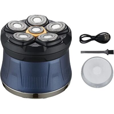INF 7-Kopf schwimmender Elektrorasierer – magnetisches hautanliegendes Rotationssystem, IPX5 nass/trocken, 2 Geschwindigkeiten, Blau INF 7-Kopf schwimmender Elektrorasierer – magnetisches hautanliegendes Rotationssystem, IPX5 nass/trocken, 2 Geschwindigkeiten, Blau