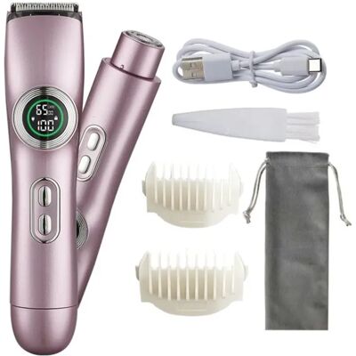 INF Elektrischer Haarentferner – Dual-Head wasserfester Körpertrimmer mit Edelstahlklinge und USB-C-Aufladung Rosa INF Elektrischer Haarentferner – Dual-Head wasserfester Körpertrimmer mit Edelstahlklinge und USB-C-Aufladung Rosa