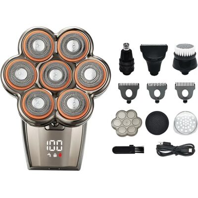INF 7D Floating Elektrischer Rasierer – 7-Klingen Magnetisch Abnehmbarer Kopf, LED-Anzeige, Type-C 900mAh, 2-Gang, Rotguss INF 7D Floating Elektrischer Rasierer – 7-Klingen Magnetisch Abnehmbarer Kopf, LED-Anzeige, Type-C 900mAh, 2-Gang, Rotguss