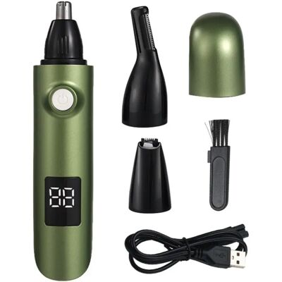 INF 3-in-1 USB wiederaufladbarer elektrischer Trimmer – Nasen-, Augenbrauen- und Gesichtshaarschneider für präzises Grün INF 3-in-1 USB wiederaufladbarer elektrischer Trimmer – Nasen-, Augenbrauen- und Gesichtshaarschneider für präzises Grün