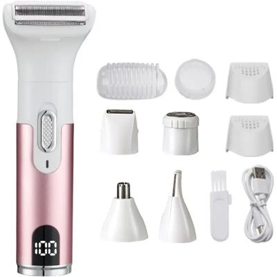 INF Digitaler 5-in-1 Elektrischer Trimmer – Multifunktions USB Wiederaufladbares Pflegekit Rosa INF Digitaler 5-in-1 Elektrischer Trimmer – Multifunktions USB Wiederaufladbares Pflegekit Rosa