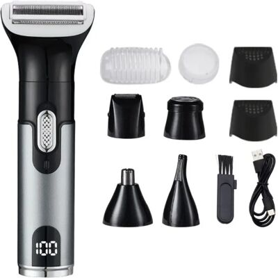 INF Digitaler 5-in-1 Elektrischer Trimmer – Multifunktions USB Wiederaufladbares Pflegekit Grau INF Digitaler 5-in-1 Elektrischer Trimmer – Multifunktions USB Wiederaufladbares Pflegekit Grau