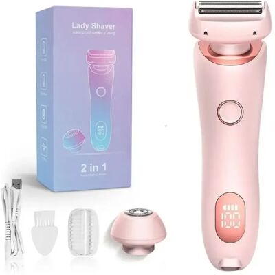 INF Smart LED Digitaler Körpertrimmer mit Keramik- und abgerundeten Edelstahl-Kombiklingen, Type-C Schnellladung, Voll Rosa INF Smart LED Digitaler Körpertrimmer mit Keramik- und abgerundeten Edelstahl-Kombiklingen, Type-C Schnellladung, Voll Rosa