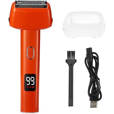 INF Elektrischer Herrenrasierer – oszillierendes Folien-System, hammerartiger Kopf, wiederaufladbar, waschbar, digitales Orange INF Elektrischer Herrenrasierer – oszillierendes Folien-System, hammerartiger Kopf, wiederaufladbar, waschbar, digitales Orange