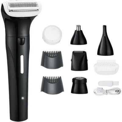 INF ZCB117 5-in-1 Elektrischer Grooming-Kit — Wiederaufladbarer Trimmer für Bart, Haare, Nase, Augenbrauen und Körper, 90 Schwarz INF ZCB117 5-in-1 Elektrischer Grooming-Kit — Wiederaufladbarer Trimmer für Bart, Haare, Nase, Augenbrauen und Körper, 90 Schwarz