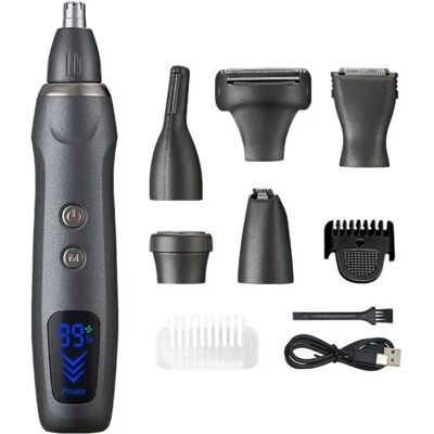 INF 6-in-1 Elektrischer Trimmer Pflegeset — Wiederaufladbar, Kabellos, Wasserdicht, Präzisionstrimmer für Bart, Haare, Grau INF 6-in-1 Elektrischer Trimmer Pflegeset — Wiederaufladbar, Kabellos, Wasserdicht, Präzisionstrimmer für Bart, Haare, Grau