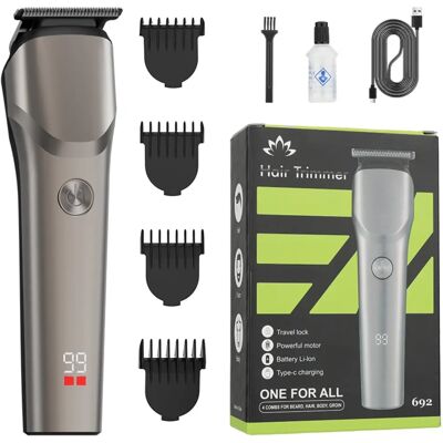 INF Kabelloser Haarschneider mit LCD-Anzeige – 2-Gang 6000/6800 rpm, 1200mAh, Edelstahlklinge – Heimfriseur Carving-Trimmer INF Kabelloser Haarschneider mit LCD-Anzeige – 2-Gang 6000/6800 rpm, 1200mAh, Edelstahlklinge – Heimfriseur Carving-Trimmer