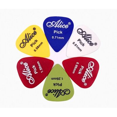INF Matte Plektren 50er-Pack, kompatibel mit Alice — Gemischte Farben, 6 Stärken, gefrostete ABS/Harz-Plektren INF Matte Plektren 50er-Pack, kompatibel mit Alice — Gemischte Farben, 6 Stärken, gefrostete ABS/Harz-Plektren