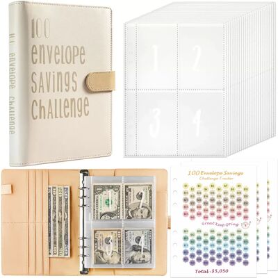 INF - Cash Envelope Budget Binder - Beige - 25p - Binder INF - Cash Envelope Budget Binder - Beige - 25p - Binder