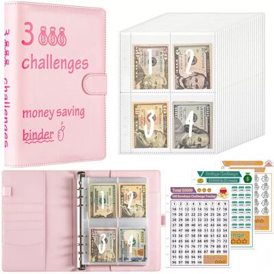 INF 100 Tage Geldspar-Challenge-Ordner - A5 Bargeldumschlagsystem Rosa INF 100 Tage Geldspar-Challenge-Ordner - A5 Bargeldumschlagsystem Rosa