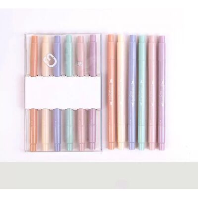 INF Augenfreundliches Pastell-Textmarker-Set - 6 Farben, Schnelltrocknend, Weiche Keilspitze für Studenten INF Augenfreundliches Pastell-Textmarker-Set - 6 Farben, Schnelltrocknend, Weiche Keilspitze für Studenten