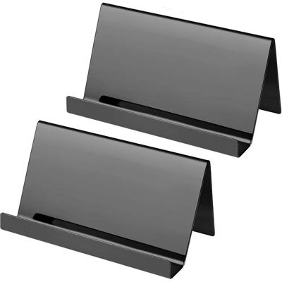INF 2 Stück Visitenkartenhalter aus Edelstahl - Schwarz, stabiler Schreibtisch-Organizer INF 2 Stück Visitenkartenhalter aus Edelstahl - Schwarz, stabiler Schreibtisch-Organizer