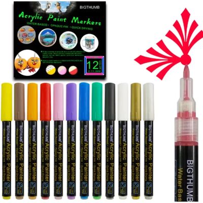 INF 12-Farben Acrylfarben Marker Set, 3mm Spitze für DIY Malerei INF 12-Farben Acrylfarben Marker Set, 3mm Spitze für DIY Malerei