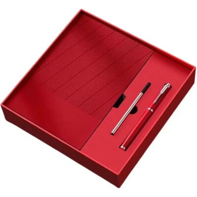 INF A5 Notizbuch aus PU-Leder – 360 Seiten, dickes Papier, mit Stift & Mine Rot INF A5 Notizbuch aus PU-Leder – 360 Seiten, dickes Papier, mit Stift & Mine Rot
