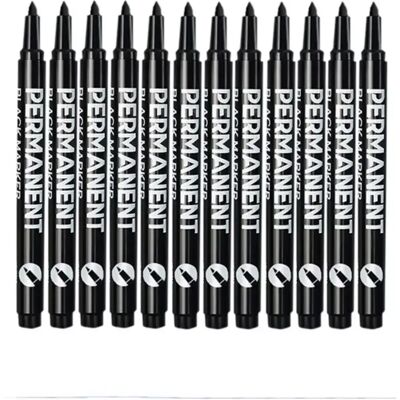 INF 12er Pack Schwarze Permanentmarker mit feiner Spitze - Schnelltrocknend, Wasserfest INF 12er Pack Schwarze Permanentmarker mit feiner Spitze - Schnelltrocknend, Wasserfest