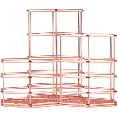 INF Sechseckiger Stifthalter aus Eisen: Vielseitiger Schreibtisch-Organizer aus Metall für Stifte, Pinsel und mehr Roségold INF Sechseckiger Stifthalter aus Eisen: Vielseitiger Schreibtisch-Organizer aus Metall für Stifte, Pinsel und mehr Roségold
