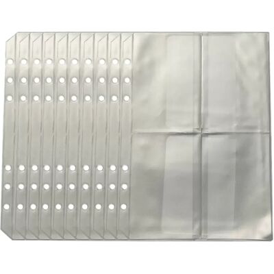 INF A5 abnehmbare PP-Registerhüllen 6-Loch 4-Taschen, mattiertes Transparent (Pack 10) INF A5 abnehmbare PP-Registerhüllen 6-Loch 4-Taschen, mattiertes Transparent (Pack 10)