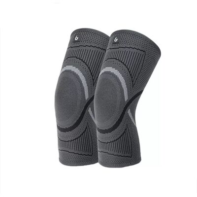 INF Sport-Kniebandage: Gestrickte Knieschoner für Laufen, Basketball und Gelenkschutz L Grau INF Sport-Kniebandage: Gestrickte Knieschoner für Laufen, Basketball und Gelenkschutz L Grau