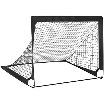INF Tragbares klappbares Fußball-Einzeltor - Trainings-Tor mit 7mm Fiberglasstange, 420D Oxford-Gewebe und 5cm Polyesternetz, Schwarz INF Tragbares klappbares Fußball-Einzeltor - Trainings-Tor mit 7mm Fiberglasstange, 420D Oxford-Gewebe und 5cm Polyesternetz, Schwarz