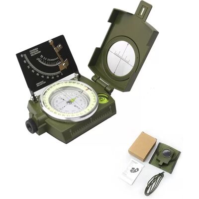 INF Kompass in Militärqualität mit Neigungsmesser und Lupe INF Kompass in Militärqualität mit Neigungsmesser und Lupe