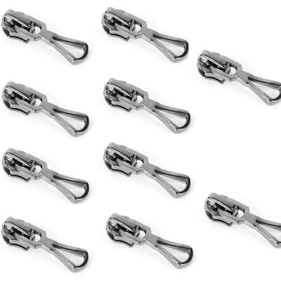 INF Reißverschluss-Zipper Ersatz für No.5 Nylon Reißverschlüsse - 10er Pack Gunmetal Legierung Selbstsichernde Schieber INF Reißverschluss-Zipper Ersatz für No.5 Nylon Reißverschlüsse - 10er Pack Gunmetal Legierung Selbstsichernde Schieber