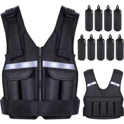 INF Verstellbare Gewichtsweste Fitness Trainingsjacke mit 9 Sandsäcken INF Verstellbare Gewichtsweste Fitness Trainingsjacke mit 9 Sandsäcken