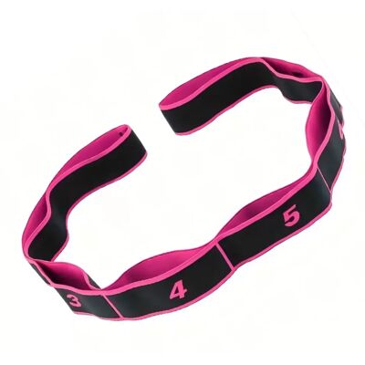 INF 8-teilige nummerierte Stoff-Widerstandsbänder 2er-Pack - Multi-Schlaufen-Dehnriemen für Yoga, Pilates, Tanz und Schwarz+Rot INF 8-teilige nummerierte Stoff-Widerstandsbänder 2er-Pack - Multi-Schlaufen-Dehnriemen für Yoga, Pilates, Tanz und Schwarz+Rot
