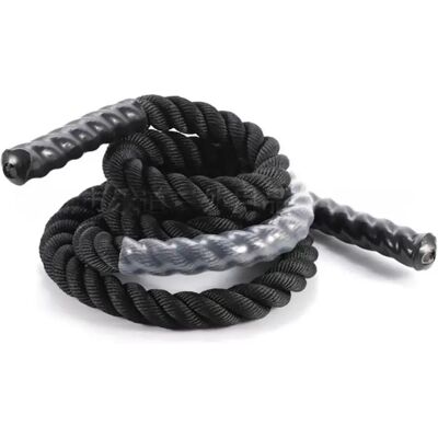 INF Gewichtetes Fitness-Springseil 25mm Durchmesser 3m Polyesterseil mit stahlummanteltem Griff, Schwarz INF Gewichtetes Fitness-Springseil 25mm Durchmesser 3m Polyesterseil mit stahlummanteltem Griff, Schwarz