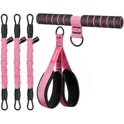 INF Aufgerüstetes Fußpedal-Widerstandsband-Set – Sit-up-Hilfe & Bein-Toning-Trainer, EVA+Latex, Mehrere Farben Rosa INF Aufgerüstetes Fußpedal-Widerstandsband-Set – Sit-up-Hilfe & Bein-Toning-Trainer, EVA+Latex, Mehrere Farben Rosa