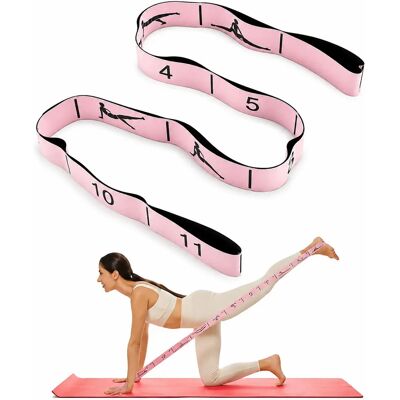 INF Segmentierter Yoga-Gurt für verbesserte Flexibilität Rosa INF Segmentierter Yoga-Gurt für verbesserte Flexibilität Rosa