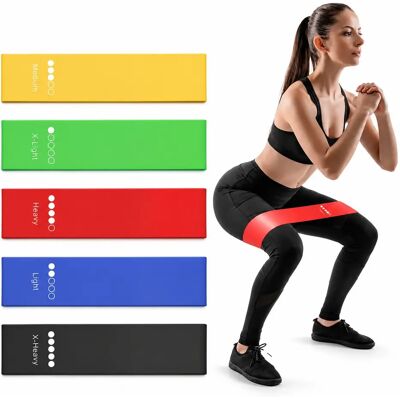 INF Yoga-Widerstandsbänder-Set – 5 TPE-Übungsbänder für Krafttraining INF Yoga-Widerstandsbänder-Set – 5 TPE-Übungsbänder für Krafttraining