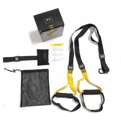 INF P3-2 Sport Edition Verstellbare Multifunktions-Schlingentrainer Gurte – Tragbarer Suspension-Trainer mit Widerstandsband Schwarz+Gelb INF P3-2 Sport Edition Verstellbare Multifunktions-Schlingentrainer Gurte – Tragbarer Suspension-Trainer mit Widerstandsband Schwarz+Gelb