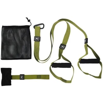 INF P3-2 Sport Edition Verstellbare Multifunktions-Schlingentrainer Gurte – Tragbarer Suspension-Trainer mit Widerstandsband Grün+Schwarz INF P3-2 Sport Edition Verstellbare Multifunktions-Schlingentrainer Gurte – Tragbarer Suspension-Trainer mit Widerstandsband Grün+Schwarz