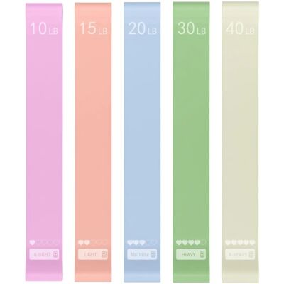INF 5er-Set TPE-Widerstandsbänder, 150 cm x 15 cm, für Yoga, Stretching, Heimtraining und lateinamerikanischen Tanz INF 5er-Set TPE-Widerstandsbänder, 150 cm x 15 cm, für Yoga, Stretching, Heimtraining und lateinamerikanischen Tanz