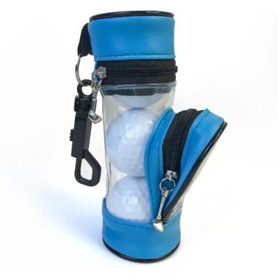 INF Tragbare Golfballtasche aus PU-Leder mit Tee-Halter – Fasst 3 Bälle Blau INF Tragbare Golfballtasche aus PU-Leder mit Tee-Halter – Fasst 3 Bälle Blau