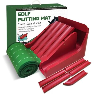 INF Golf Putting Trainer mit Multi-Track-System für Präzises Training Rot INF Golf Putting Trainer mit Multi-Track-System für Präzises Training Rot