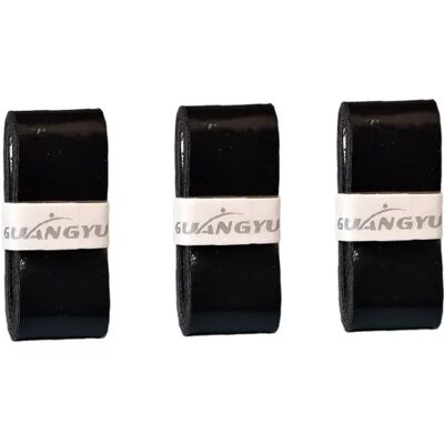 INF Badminton Overgrip PU Griffband 3er-Pack — Schweißabsorbierendes, rutschfestes Griffband, 120cm x 2.5cm Schwarz INF Badminton Overgrip PU Griffband 3er-Pack — Schweißabsorbierendes, rutschfestes Griffband, 120cm x 2.5cm Schwarz