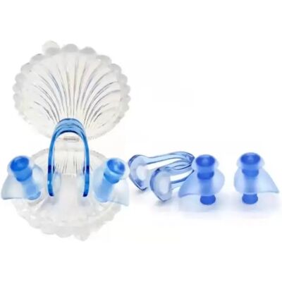 INF Muschel Design Schwimmen Nasenclip und Ohrstöpsel Set - Komfortabel und Wasserdicht Blau INF Muschel Design Schwimmen Nasenclip und Ohrstöpsel Set - Komfortabel und Wasserdicht Blau