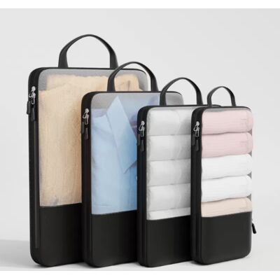 INF 4-teiliges Set mit Aufbewahrungstaschen für Gepäck, Organizer für Reisegepäck Schwarz INF 4-teiliges Set mit Aufbewahrungstaschen für Gepäck, Organizer für Reisegepäck Schwarz