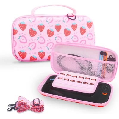 INF Rosa Erdbeer-Tragetasche kompatibel mit Switch 2 – EVA Hartschalenkoffer mit Schultergurt INF Rosa Erdbeer-Tragetasche kompatibel mit Switch 2 – EVA Hartschalenkoffer mit Schultergurt