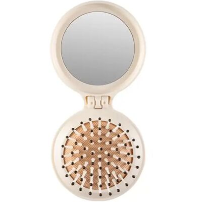 INF Cute Bear Folding Mirror Comb - Tragbarer Faltbarer Luftkissen-Haarbürste mit HD-Spiegel, Einteiliges ABS-Reise-Kamm INF Cute Bear Folding Mirror Comb - Tragbarer Faltbarer Luftkissen-Haarbürste mit HD-Spiegel, Einteiliges ABS-Reise-Kamm