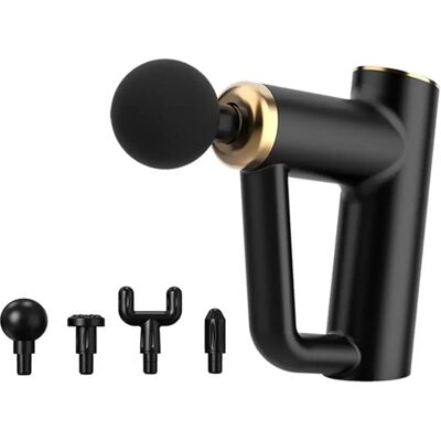 INF Mini Faszien-Massagepistole mit LCD — Tragbares Handmassagegerät, Bürstenmotor, 6-Stufen, Type-C-Aufladung, 4 Köpfe Schwarz INF Mini Faszien-Massagepistole mit LCD — Tragbares Handmassagegerät, Bürstenmotor, 6-Stufen, Type-C-Aufladung, 4 Köpfe Schwarz