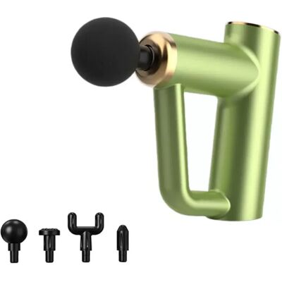 INF Mini Faszien-Massagepistole mit LCD — Tragbares Handmassagegerät, Bürstenmotor, 6-Stufen, Type-C-Aufladung, 4 Köpfe Grün INF Mini Faszien-Massagepistole mit LCD — Tragbares Handmassagegerät, Bürstenmotor, 6-Stufen, Type-C-Aufladung, 4 Köpfe Grün