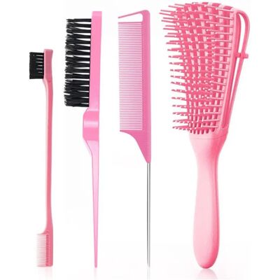INF Styling-Kamm-Set – Multifunktionales Set für Volumen, Backcombing, Abteilen und Finish, Kunststoff, 21cm x 5cm Rosa INF Styling-Kamm-Set – Multifunktionales Set für Volumen, Backcombing, Abteilen und Finish, Kunststoff, 21cm x 5cm Rosa