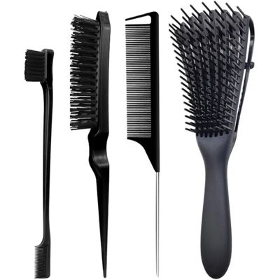 INF Styling-Kamm-Set – Multifunktionales Set für Volumen, Backcombing, Abteilen und Finish, Kunststoff, 21cm x 5cm Schwarz INF Styling-Kamm-Set – Multifunktionales Set für Volumen, Backcombing, Abteilen und Finish, Kunststoff, 21cm x 5cm Schwarz