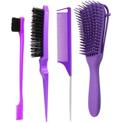 INF Styling-Kamm-Set – Multifunktionales Set für Volumen, Backcombing, Abteilen und Finish, Kunststoff, 21cm x 5cm Violett INF Styling-Kamm-Set – Multifunktionales Set für Volumen, Backcombing, Abteilen und Finish, Kunststoff, 21cm x 5cm Violett